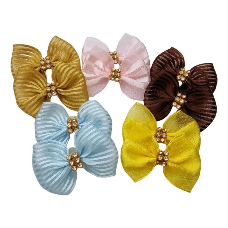 10x 40 Laços Pet Strass Luxo, Banho E Tosa