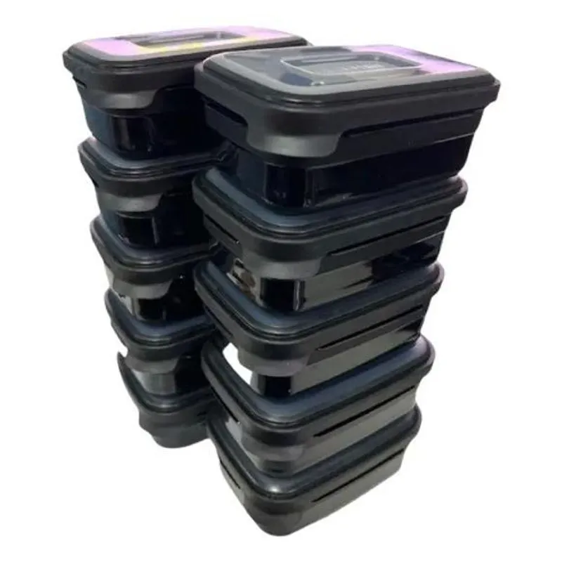 Kit 10 Marmitinhas 500ml - Freezer &amp; Microo Preto