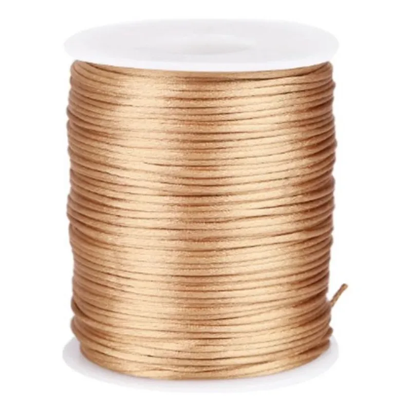 Fio Cordão Cetim Seda Rabo Rato 1mm 10m - V Marrom Claro