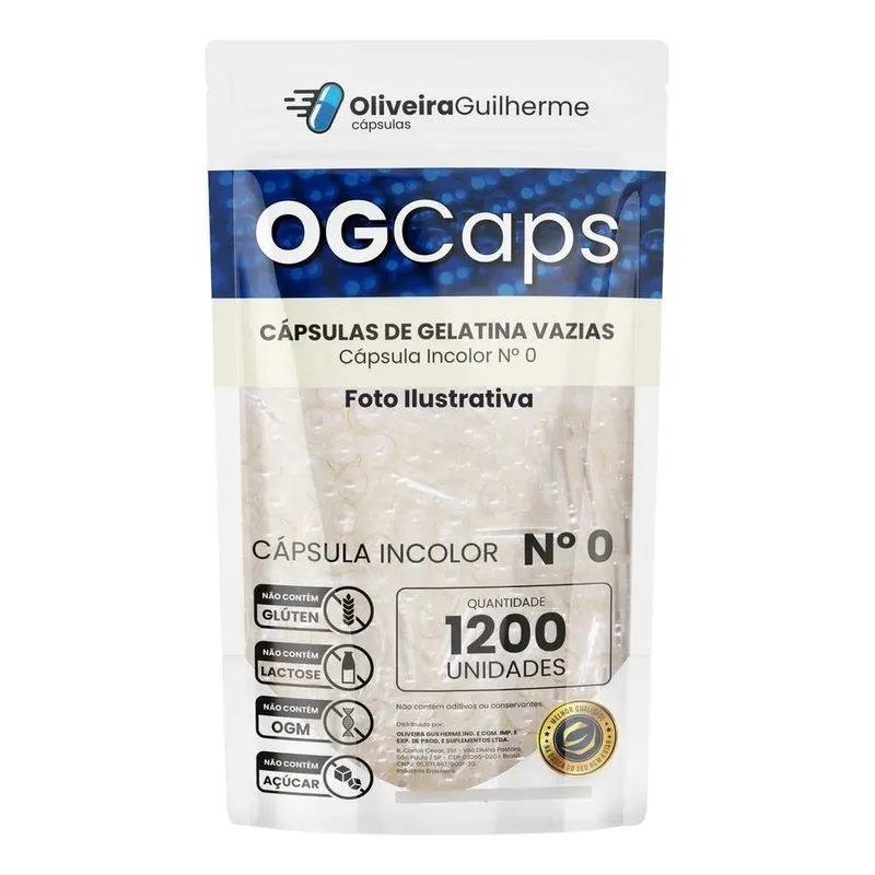 2x 1200 Cápsulas Vazias De Gelatina - Incolor N 0