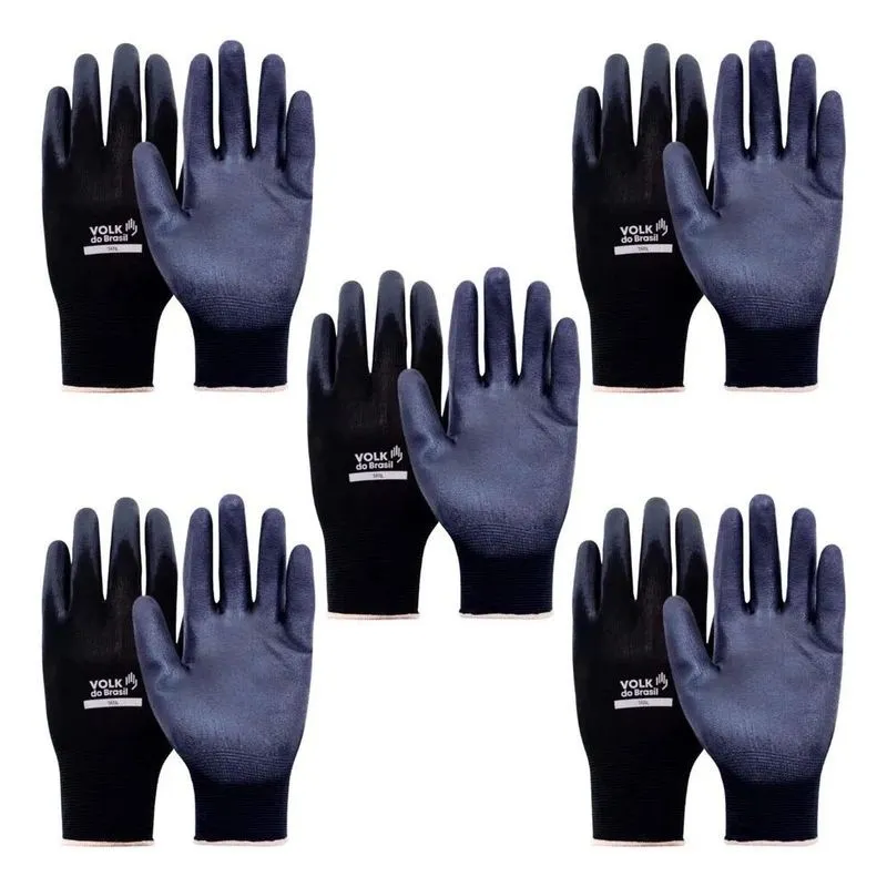 2x Kit 5 Prs Luva Pu Tátil Multitato Mecânico Tato Antiestát
