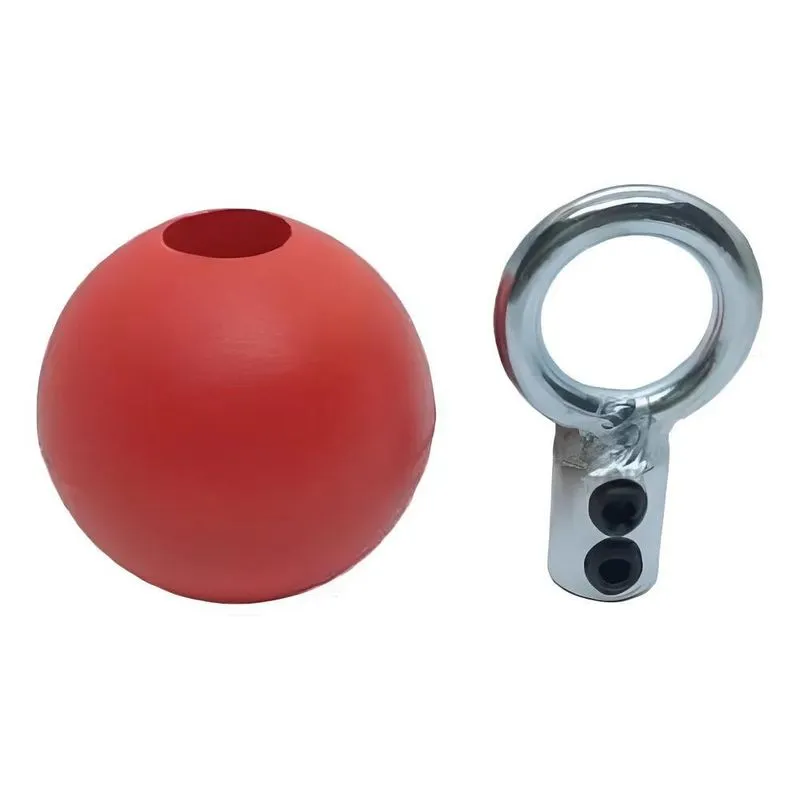 Kit 1 Terminal Argola 1 Bolinha Colorida Cabo Aço A Vermelho