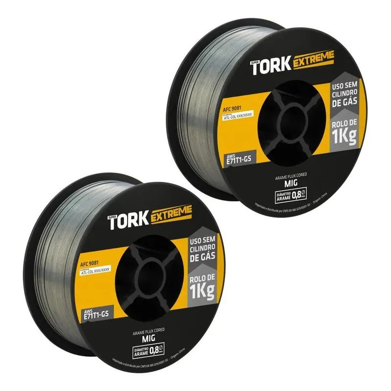 5x Arame Para Solda Mig Uso Sem Gás 0.8mm - Kit 2 Rolos De 1
