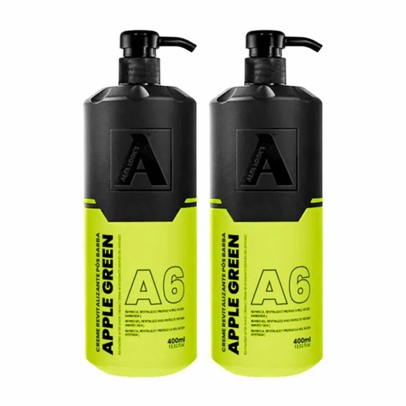 Kit 2x Creme Pós Barba Apple Green A6 350ml Alfa Look's