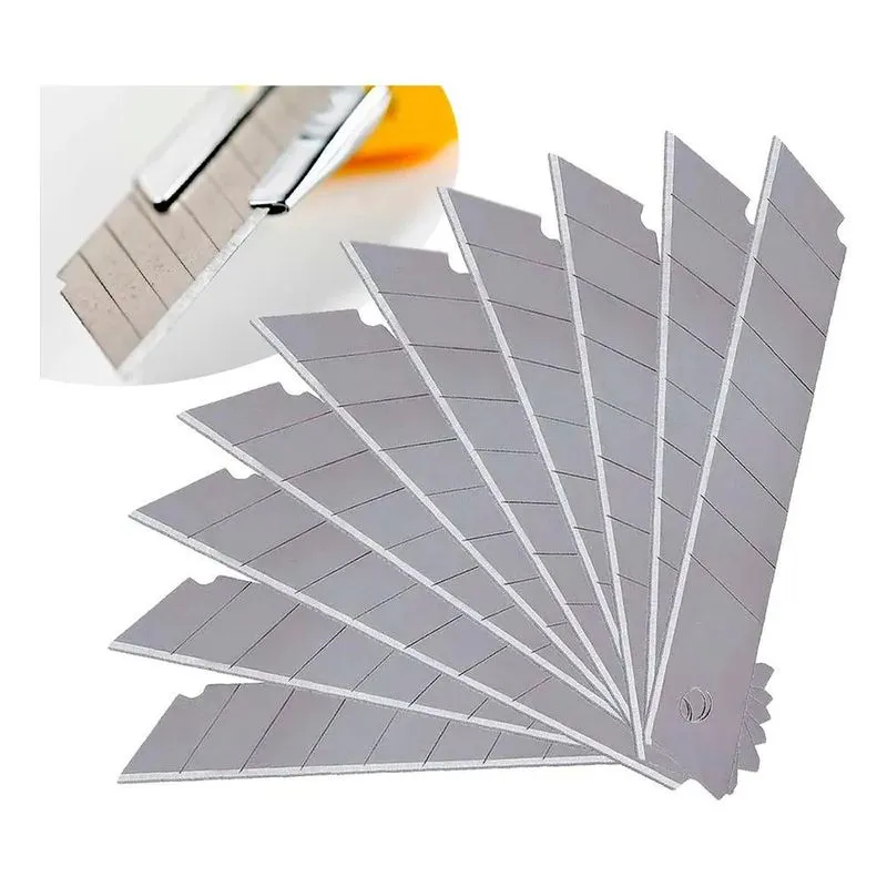 3x Kit Jogo Lamina Para Estilete Larga 18mm Com 100 Peças