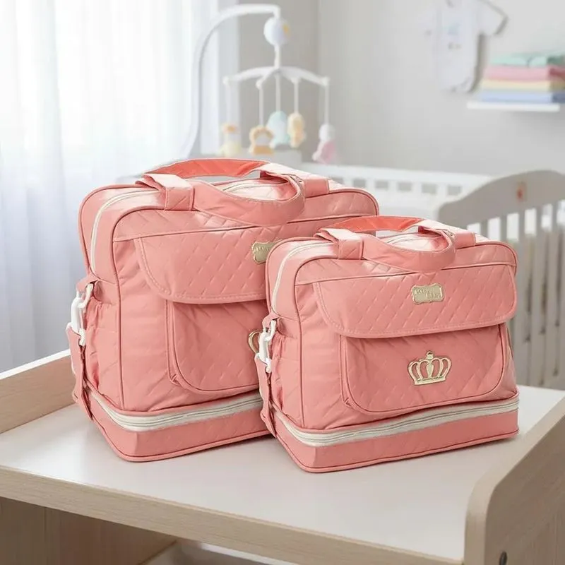 Kit Maternidade Bolsa E Frasqueira Menino M Coral-claro