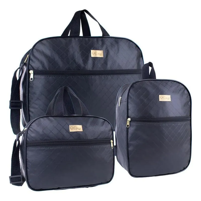 Kit Bolsa Maternidade 3 Peças De Coroa Menino Menina Bar Pre