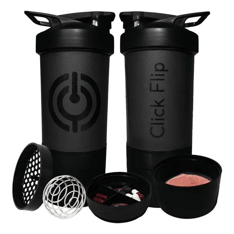 10x Coqueteleira Academia Shaker Compartimentos Whey Suplem