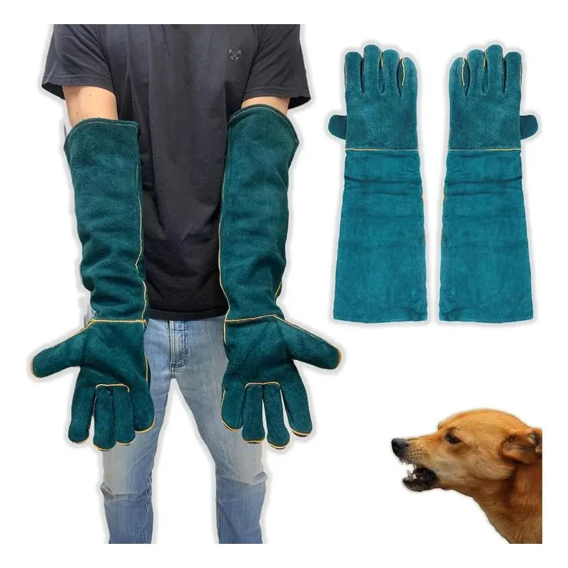 Par Luvas Anti Mordida Petshop Cachorro Gato Banho Tosa Aves