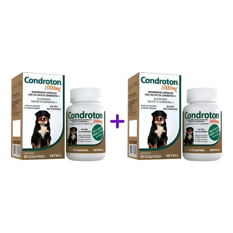Combo Regenerador Condroton 1000mg 60cp Vetnil - 2 Unidades