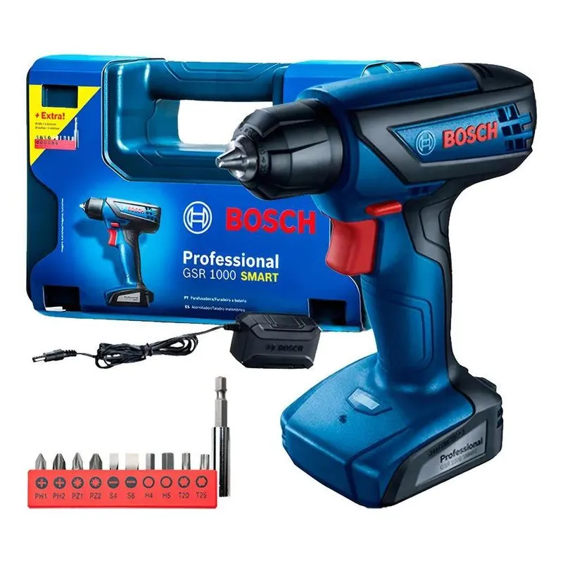 Furadeira Parafusadeira Sem Fio De 6mm Bosch Gsr 1000 Smart