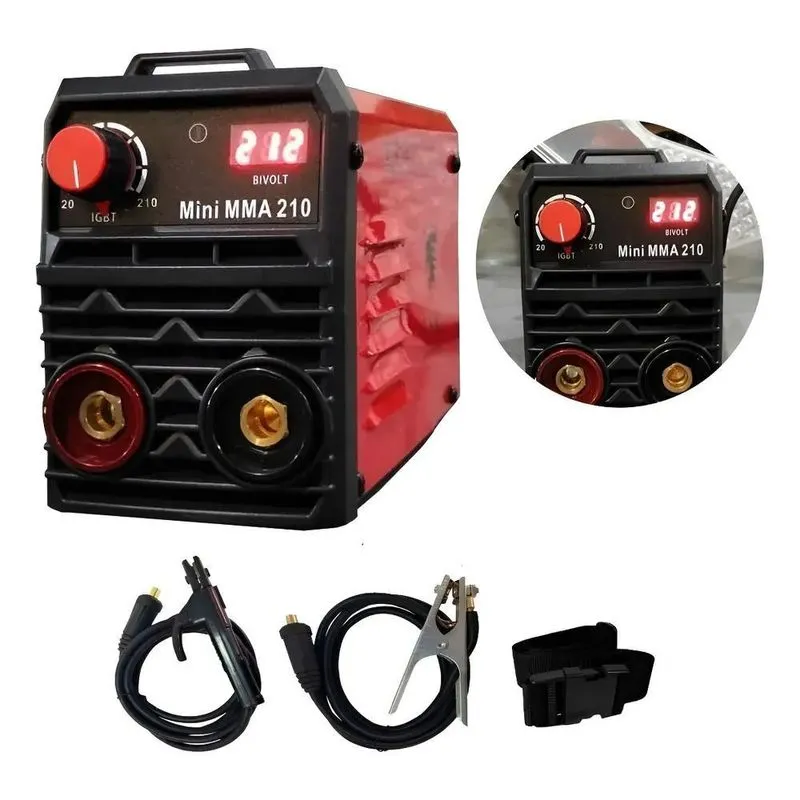 Máquina Inversora De Solda Digital Mma-210 Vermelho 127/220v
