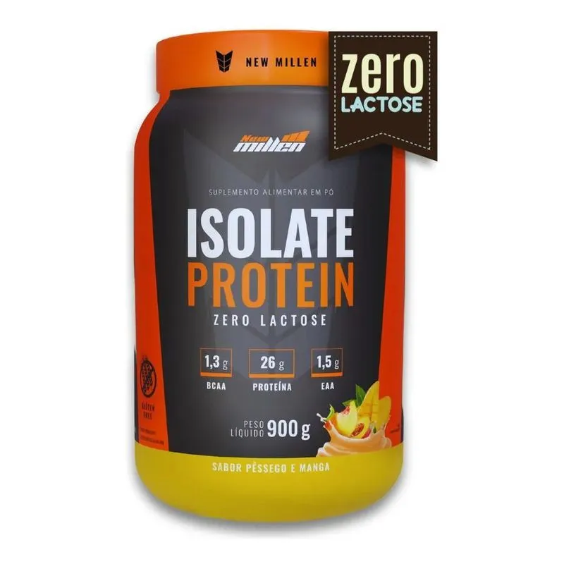 Isolate Protein Zero Lactose New Millen 900g Sabor Pêssego E