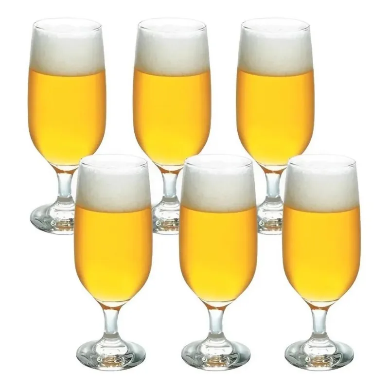 Jogo Copo Tacas Cerveja Vidro 300ml - Kit 6 Peças Nadir Inco