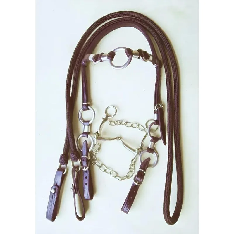 Rédea Cabecada Freio Inox Cavalos Quarto Marrom Freio Parti
