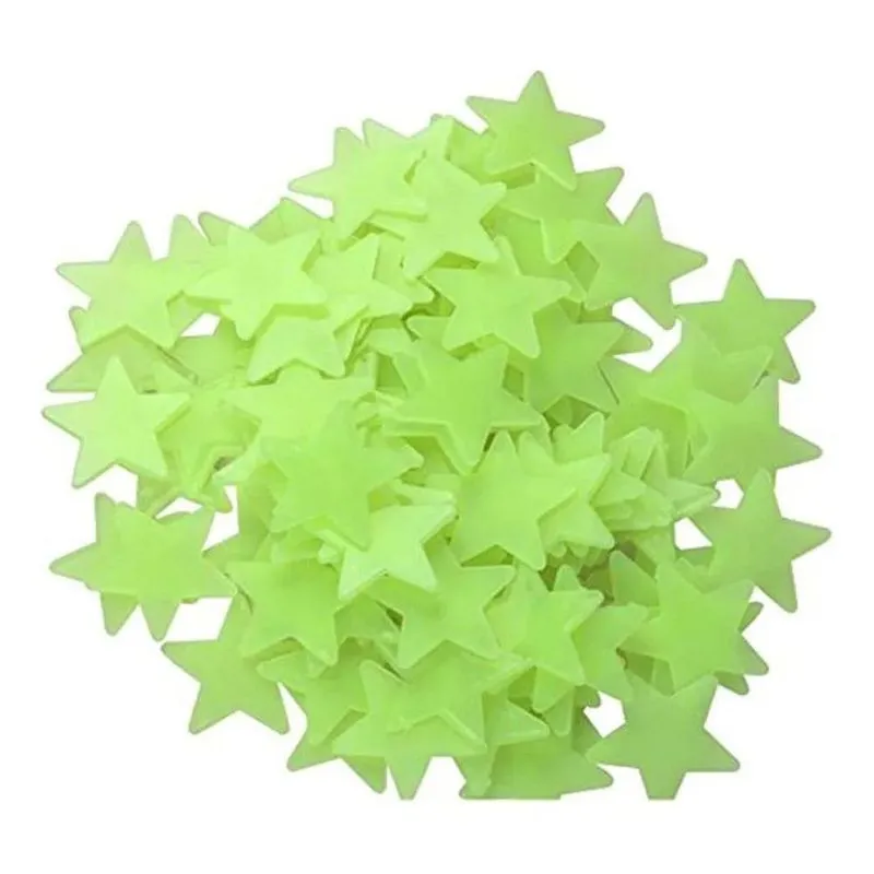 2x 100 Estrelas Fluorescente Neon Teto Parede Brilha Escuro