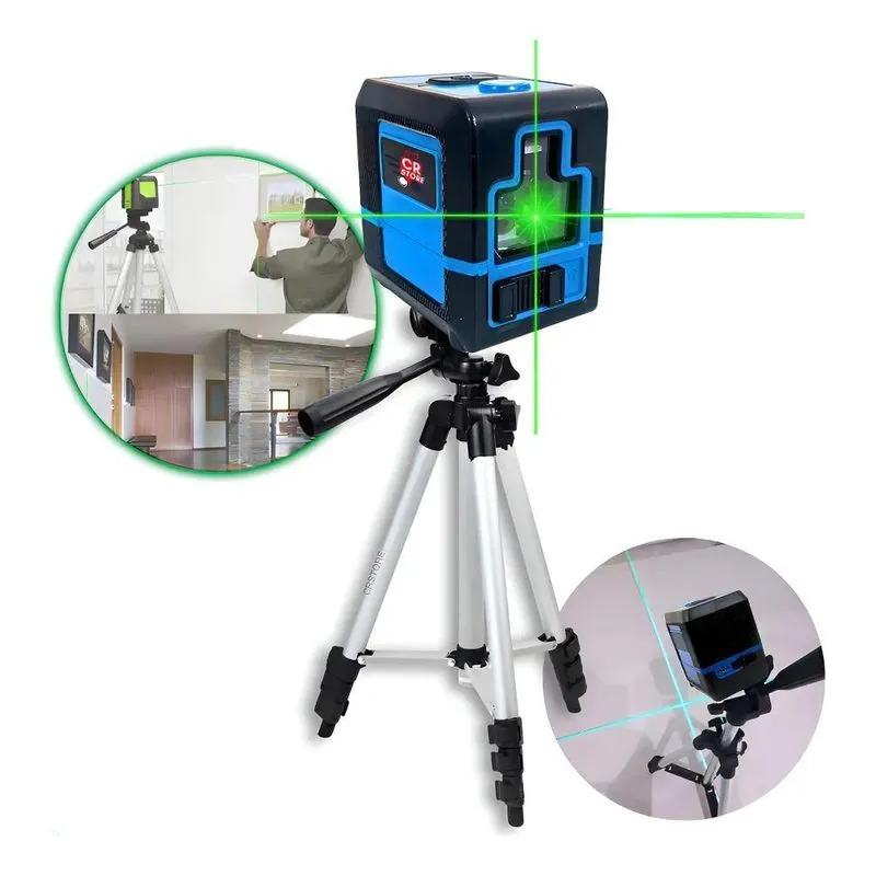 Nível A Laser Digital Verde Recarregável 2 Linhas Esquadro S