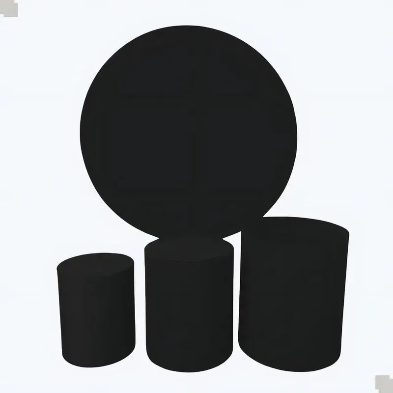 Trio Capas Mesa Cilindro Cores Lisas E Painel Diam 1,50 M Co