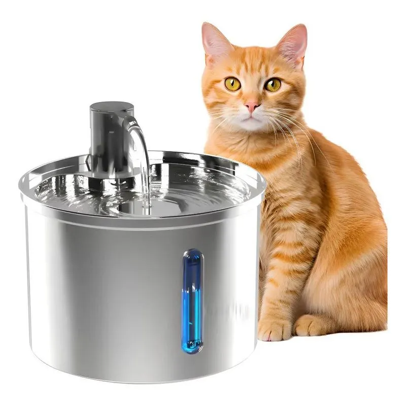 3L Fonte De Água De Aço Inoxidável Para Gatos E Cães Newpet P