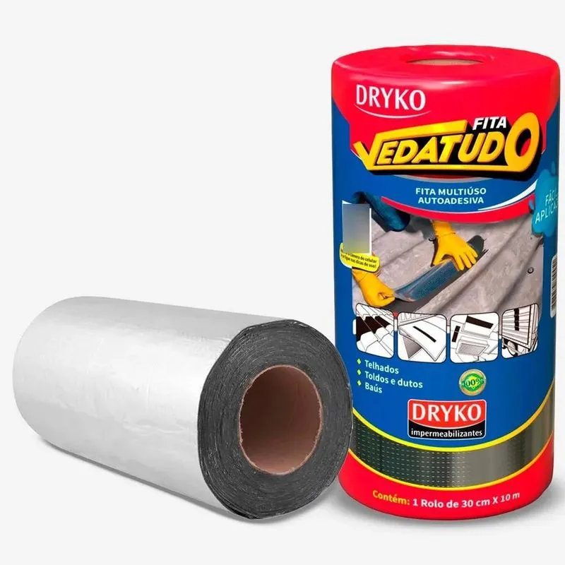 Manta Asfáltica Auto Adesiva Aluminizada - 30cm X 10m