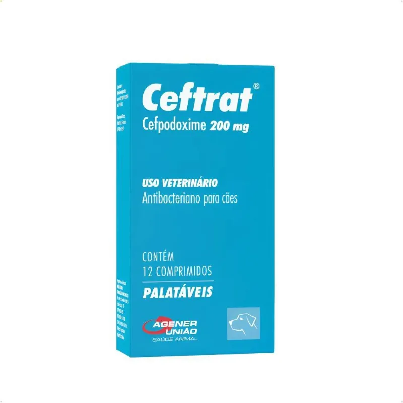 Ceftrat 200mg 12 Comprimidos Antibacteriano Para Cães Agener
