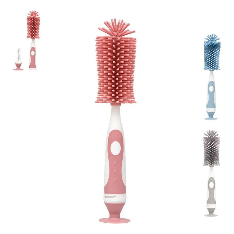 Escova Em Silicone Para Mamadeira Com Limpador De Bico B Ros