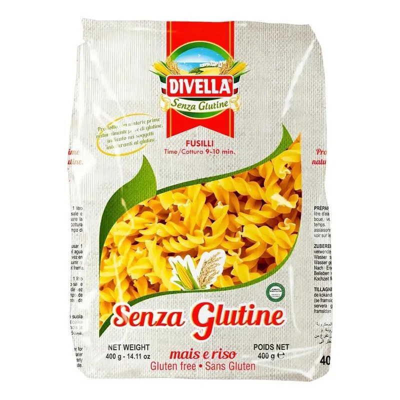 5x Macarrão Italiano Divella Fusilli Rigate Sem Glúten 400
