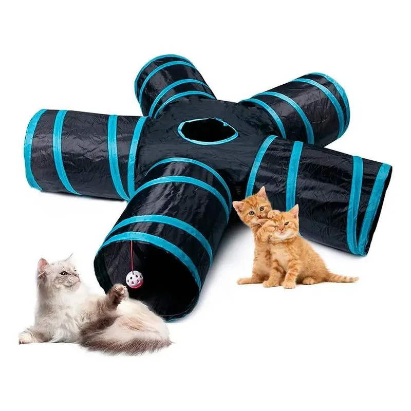 Túnel Diversão Pet Cachorro Cão E Gatos 5 Saídas Colorido Ge