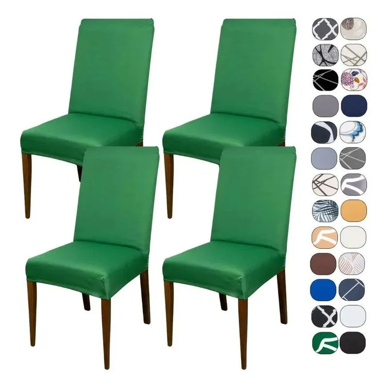Kit 4 Capa Cadeira Jantar Tecido Importado Mais Verde-musgo