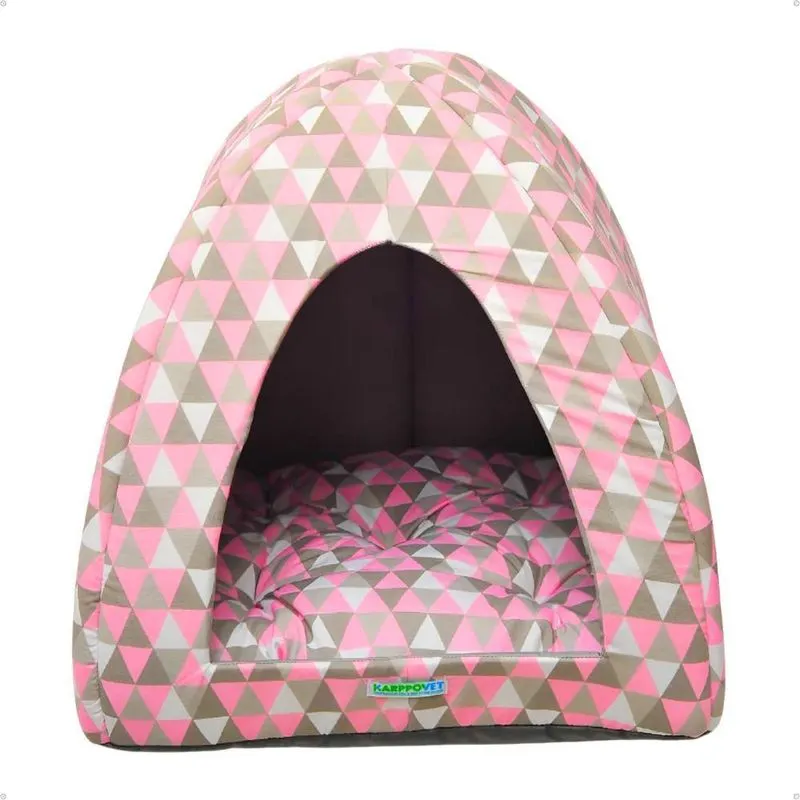 Cama Toca Iglu Caminha Tenda Colchonete 2 Em 1 Petliz C Rosa