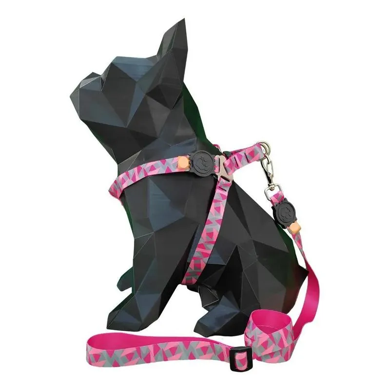 Coleira Peitoral Cachorro Porte Pequeno E Rosa M