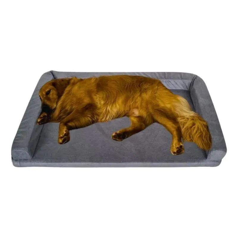 Cama Pet Sofá Gigante 120x80cm - Lavável E Confort Cinza