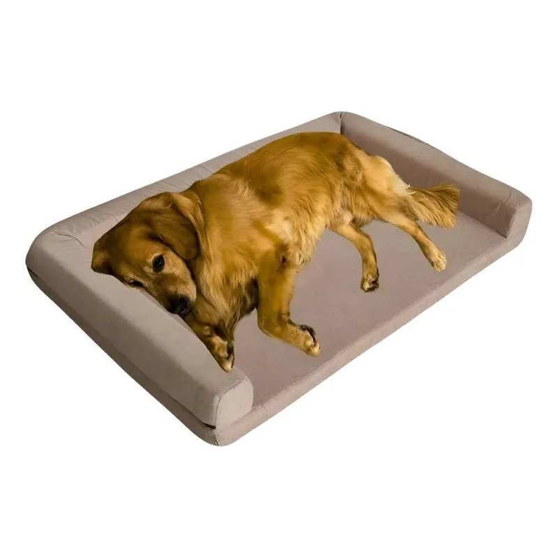 Cama Pet Sofá Gigante 120x80cm - Lavável E Doce De Leite