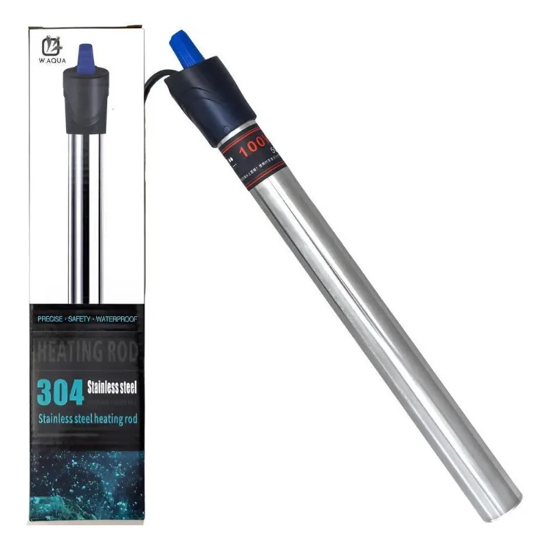 Aquecedor De Aquário Com Termostato Inox 100w 70-100 Litros