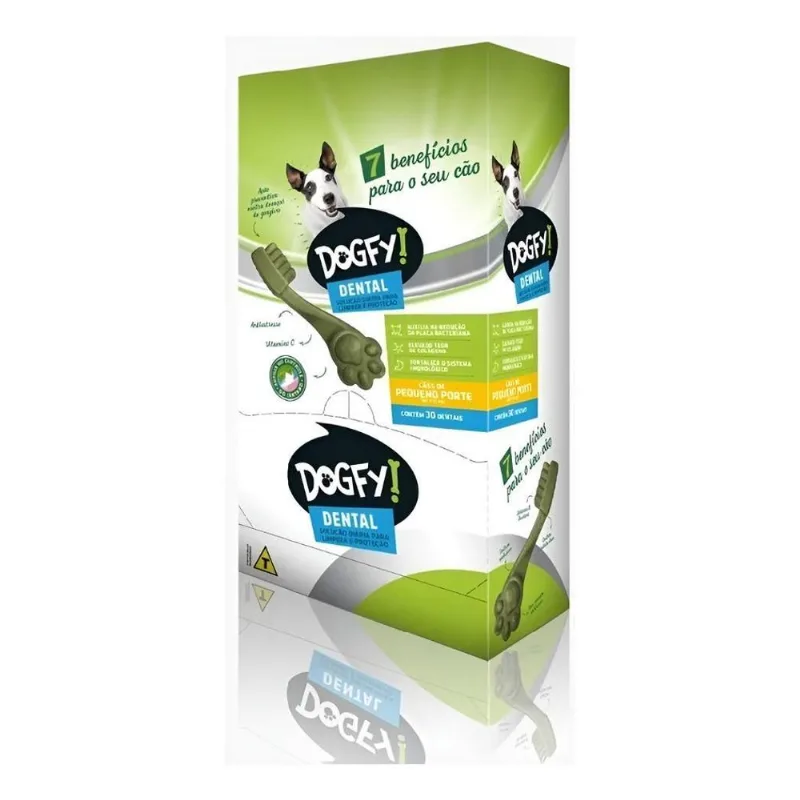 Caixa 30 Dogfy Dental Pequeno Porte 1un Limpa Dentes Tártaro