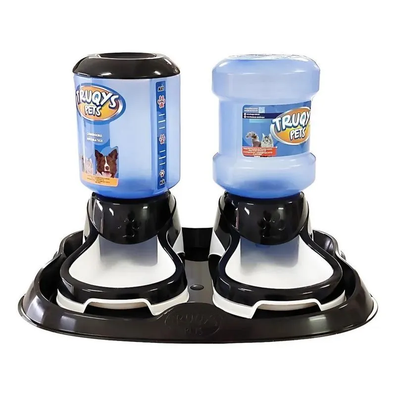 Comedouro Duplo Para Cachorros E Gatos Bebedouro Automa Pret
