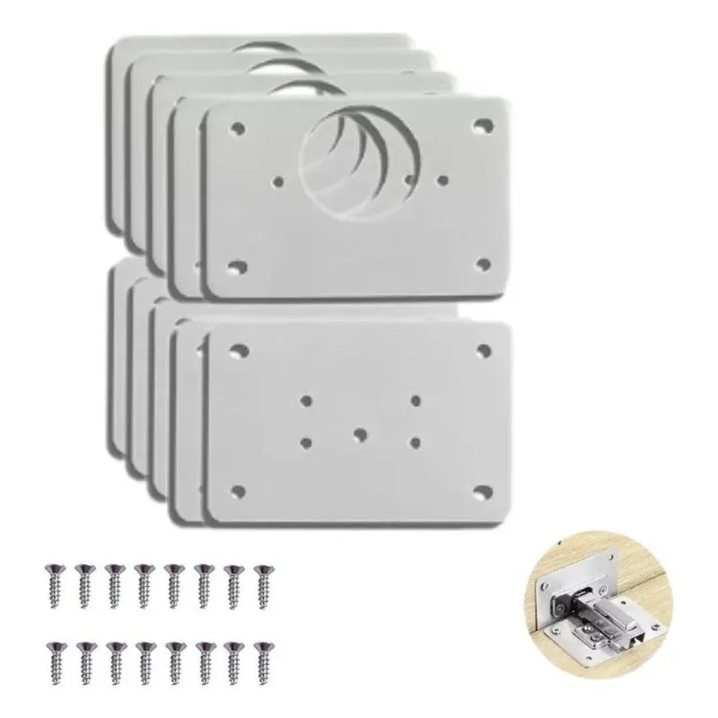 10x Kit 10 Placas Para Reparo De Porta Dobradiça Armário Md