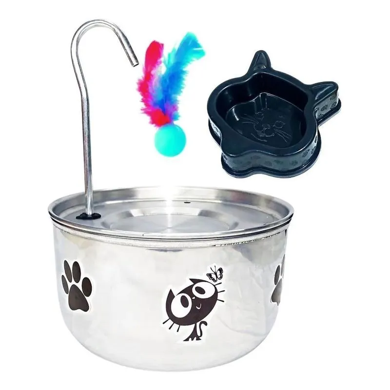 Bebedouro Para Gatos 4 Litros - Tip Prateado