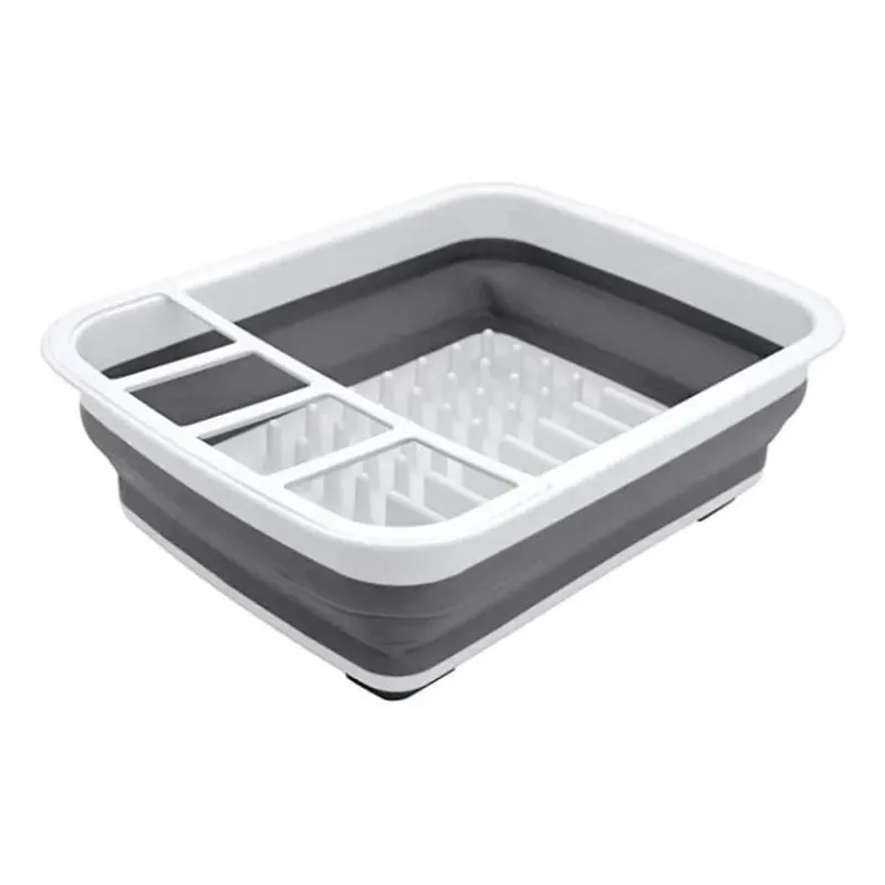 2x Escorredor De Louça Prato Retrátil De Silicone Organizado