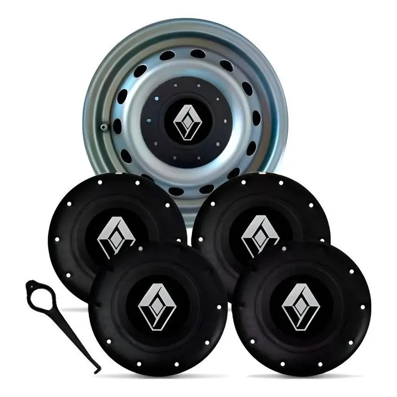 Jg 4 Calotas Tampa Roda Ferro Renault Aro 14 15 Amarok 4x100