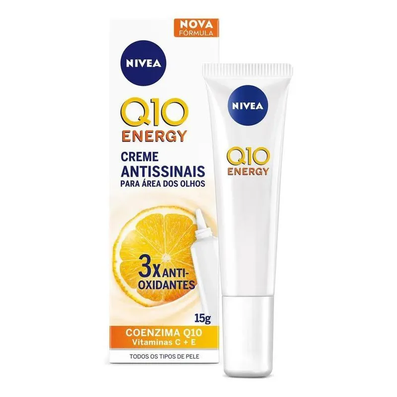 2x Nivea Creme Facial Antissinais Q10 Energy Olhos 15g