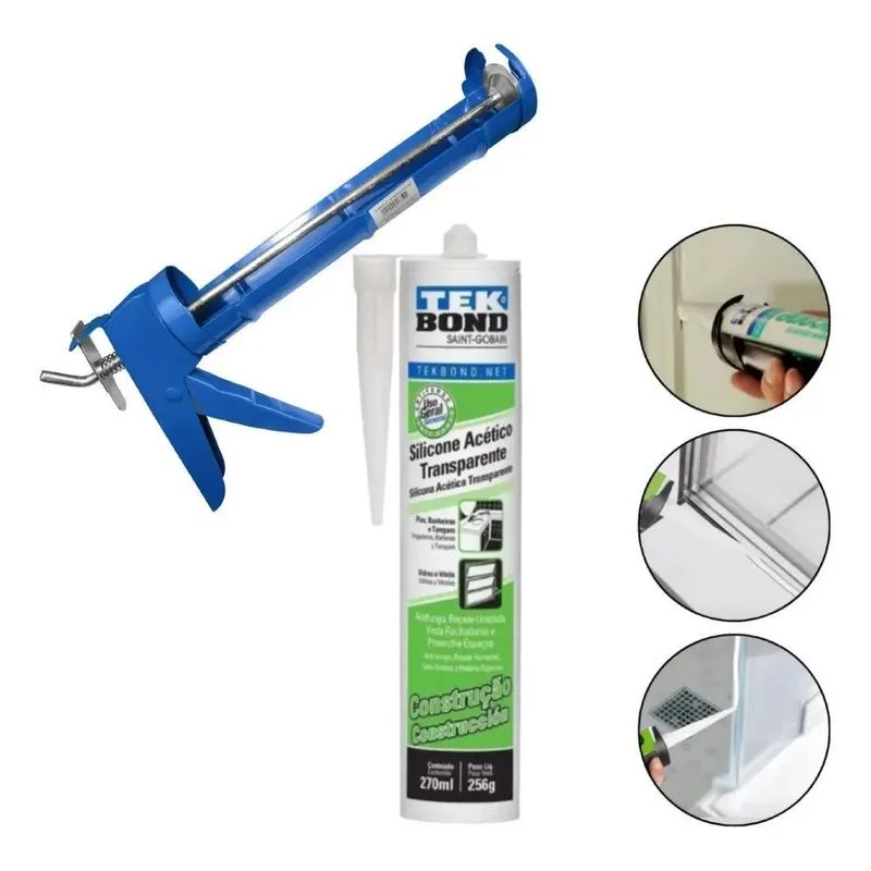 3x Aplicador De Silicone Starfer Com 1 Tubo Cola Silicone Ac