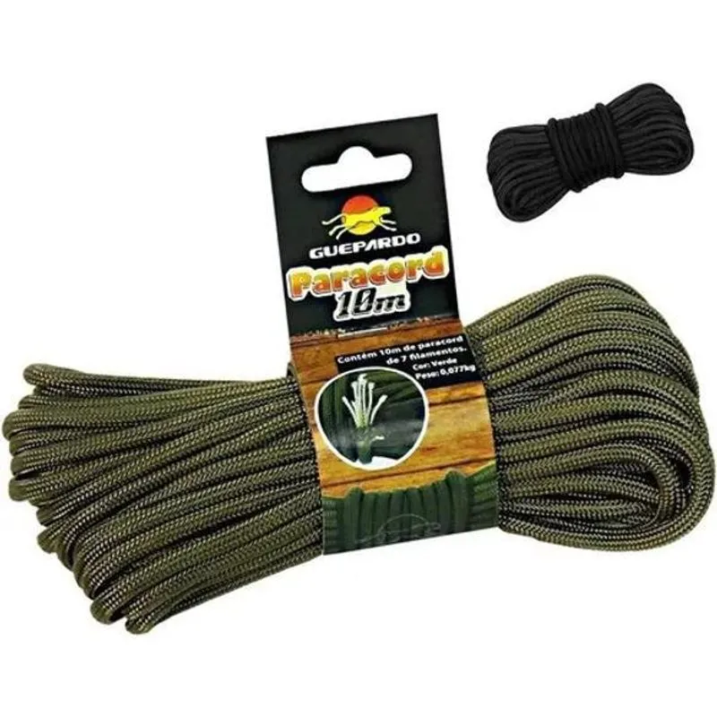 5x Paracord 550 Guepardo 10m 250kg 7 Filamentos Cordim Corda
