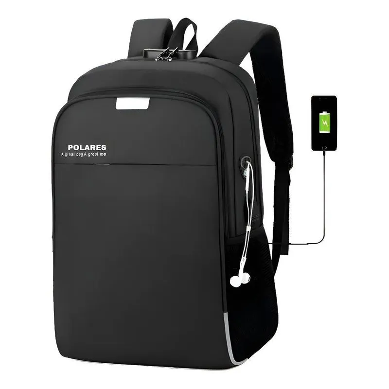 Mochila Anti Furto Polares Notebook Saída Cabo Aux Usb E Fon