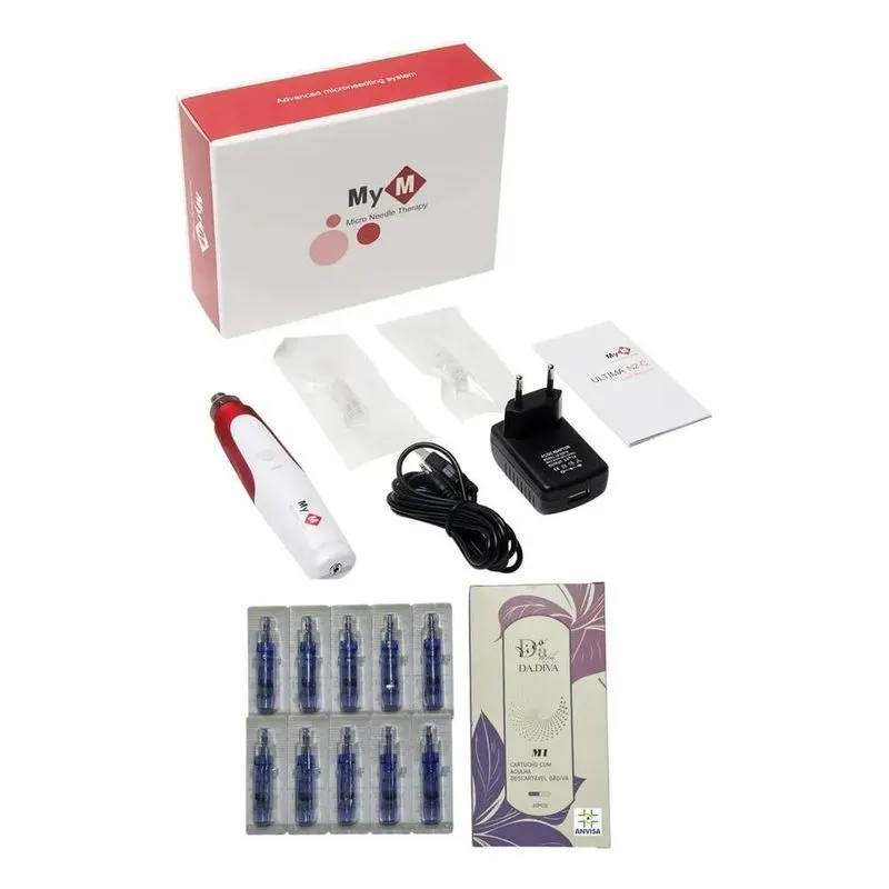 Dermapen Mym Recarregavel + 10 Cartuchos Com Anvisa