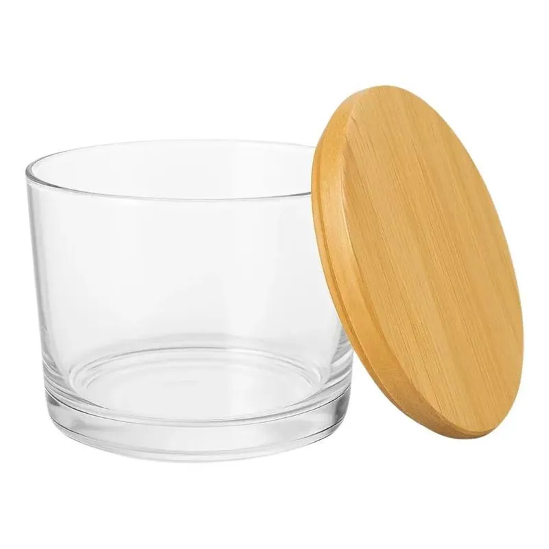 2x 12 Potes De Vidro Pate 150ml Para Velas Tampa De Madeira