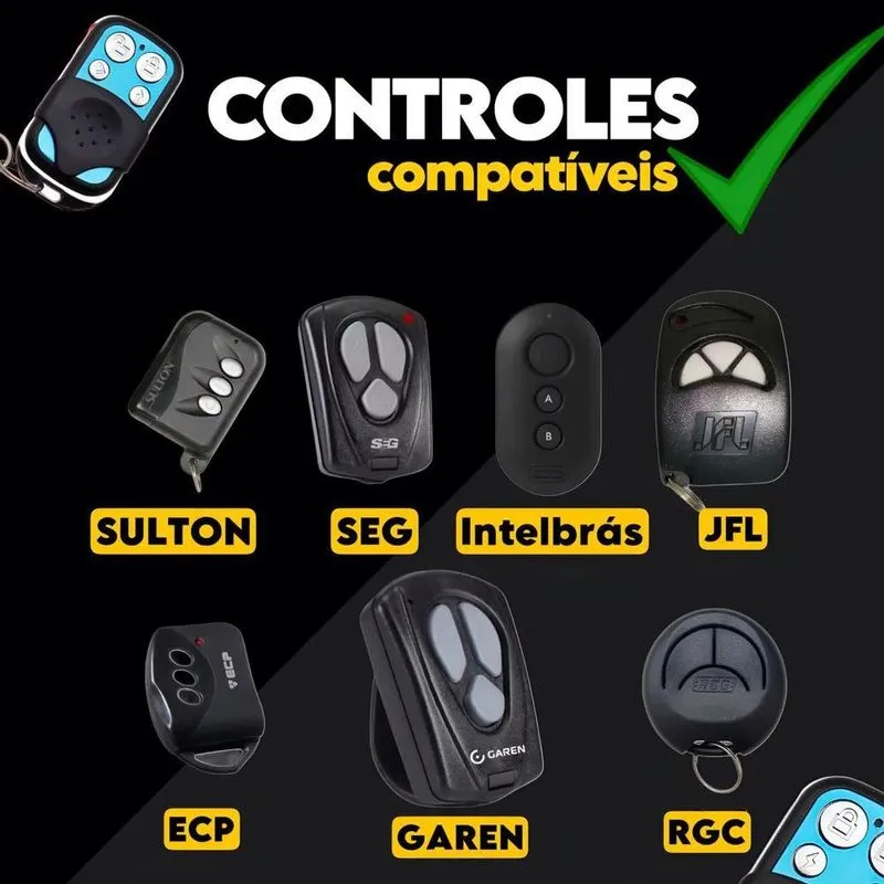 Kit 3 Controle Portão Universal 433mhz Eletrônico Duplicador