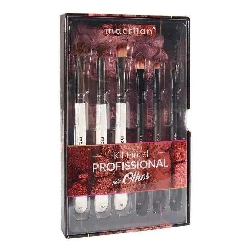 Kit 6 Pincéis Para Maquiagem Macrilan Wb300