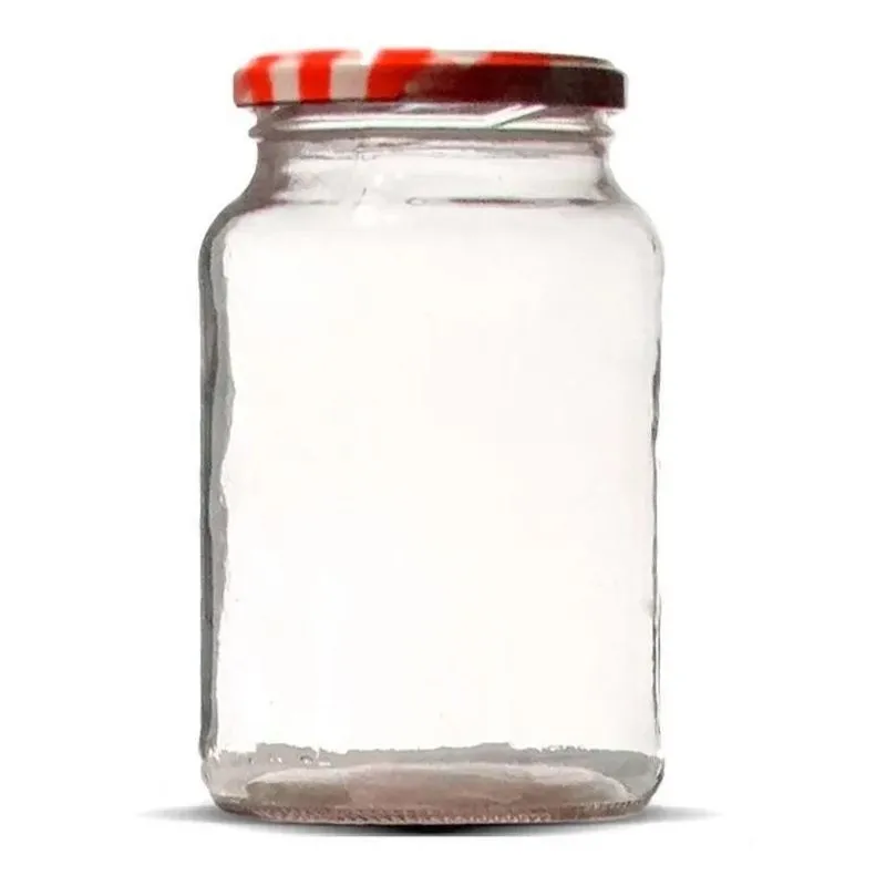 15 Potes Conserva 600ml De Vidro Com Tampa Met Vermelho Xadr