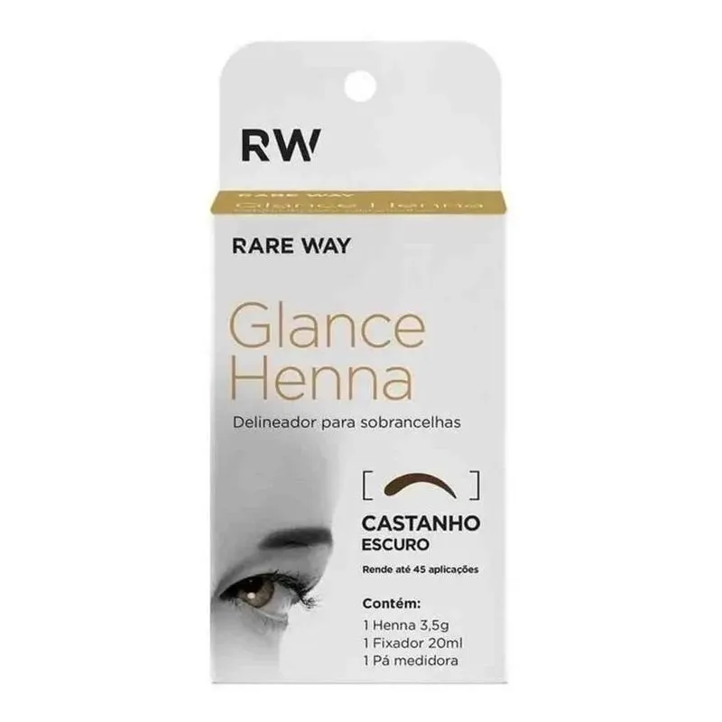 3x Glance Henna Sobrancelha Indiana Castanho Escuro A Melhor